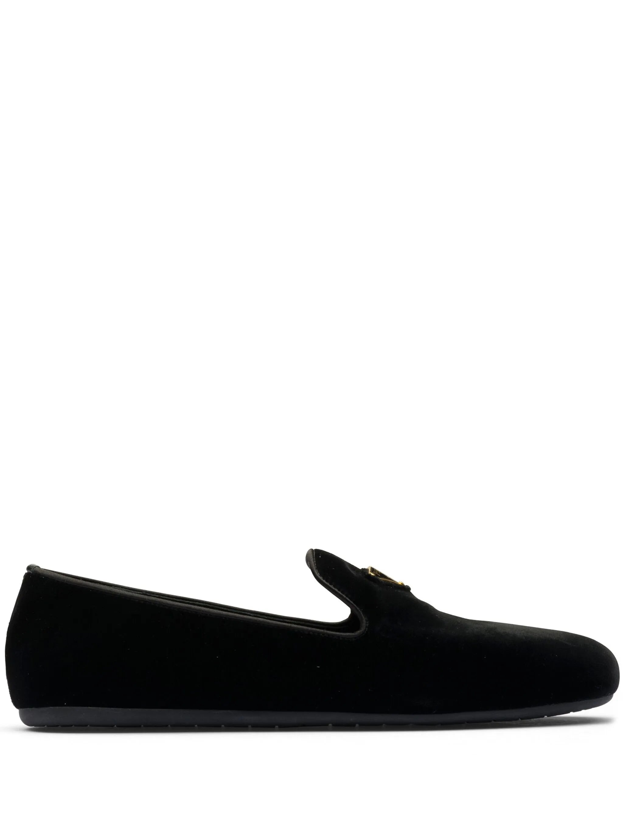 Prada Triangle-logo Velvet Loafers | Prada Woman collection