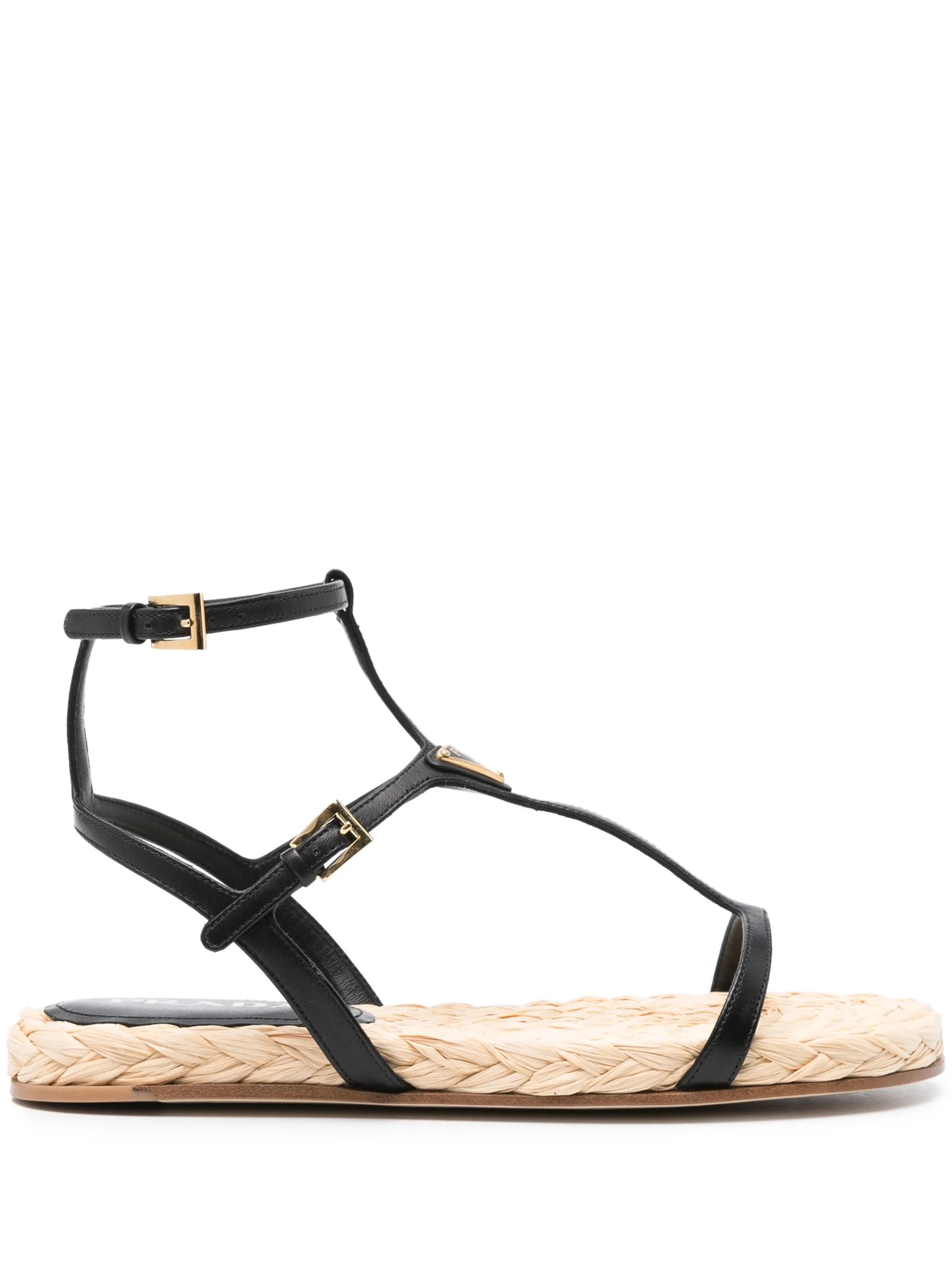 Prada Triangle-logo Leather Sandals | Prada Woman collection