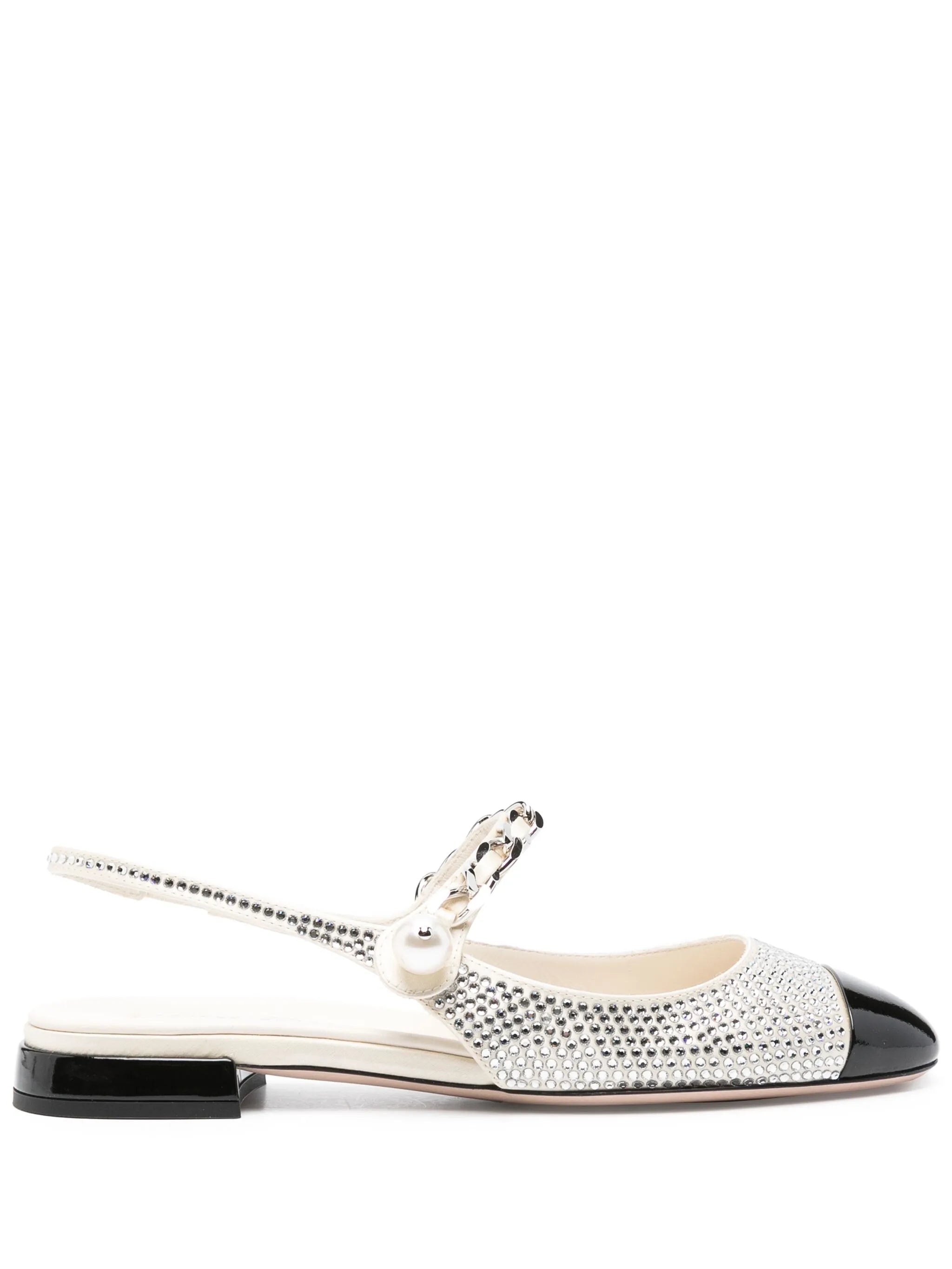 Miu Miu Crystal-embellished Ballet Pumps | Miu Miu Woman
