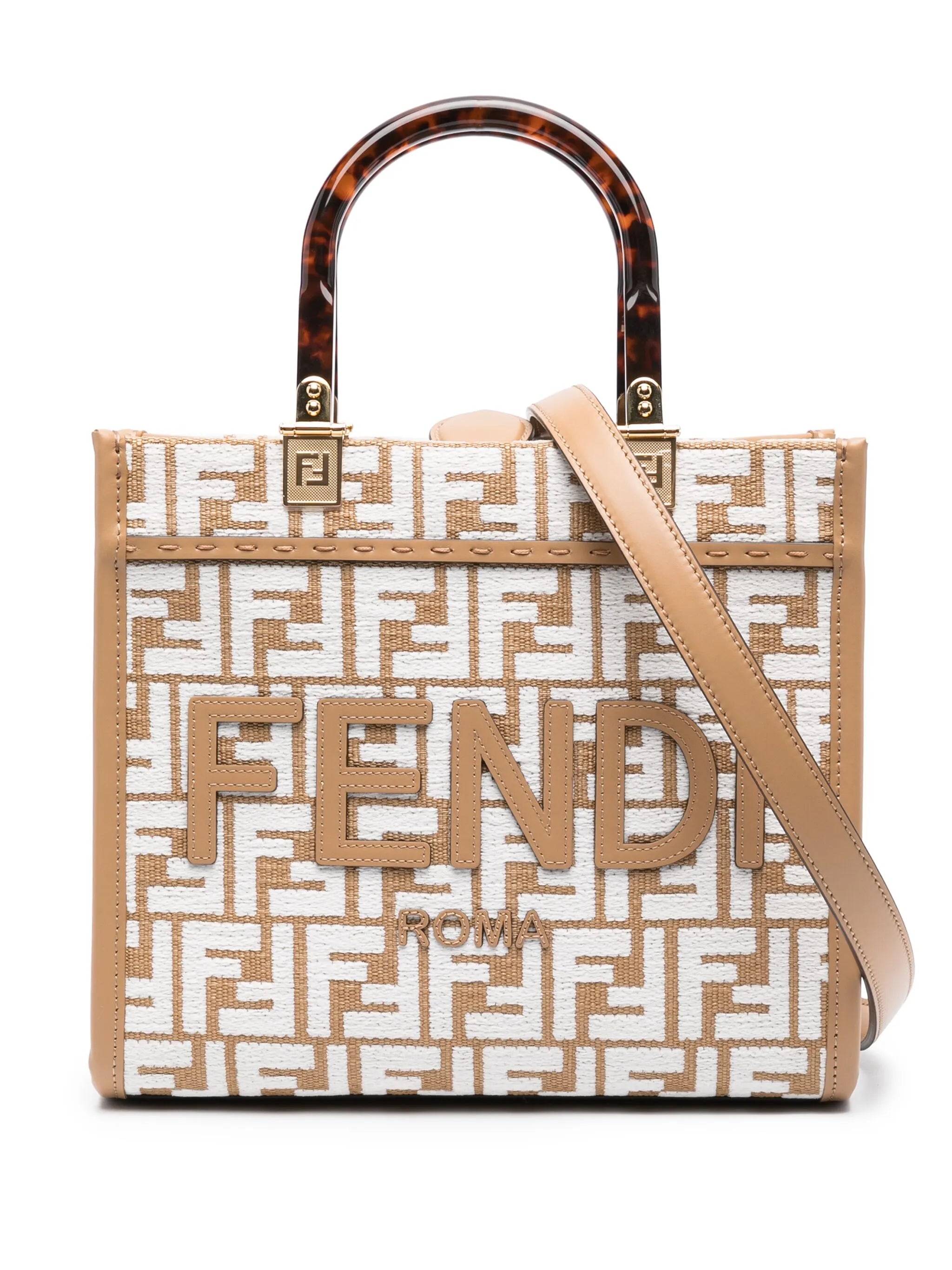 Fendi Medium Sunshine FF-motif Raffia Tote Bag | Fendi Woman