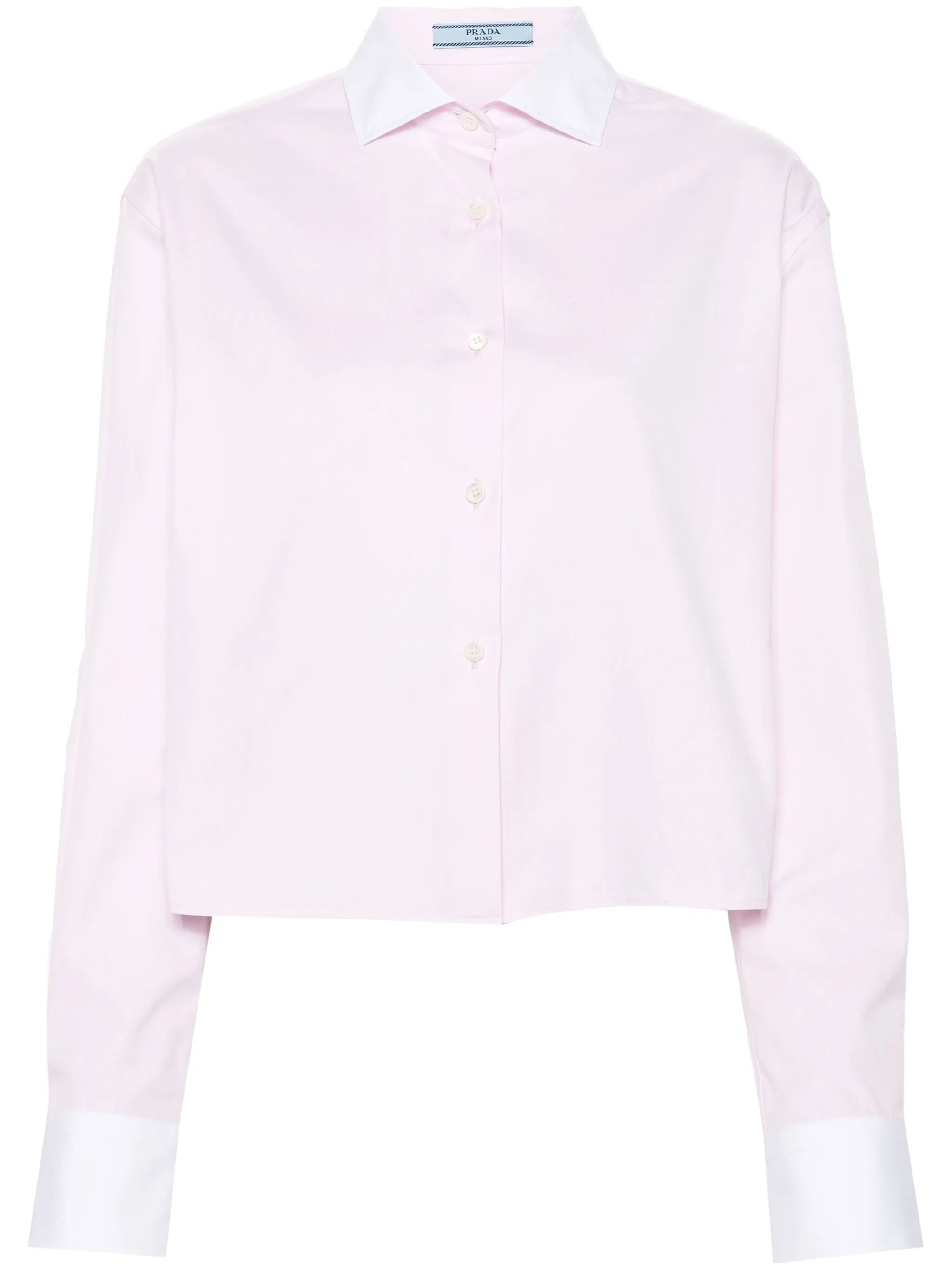 Prada Logo-embroidered Cotton Shirt | Prada Woman collection