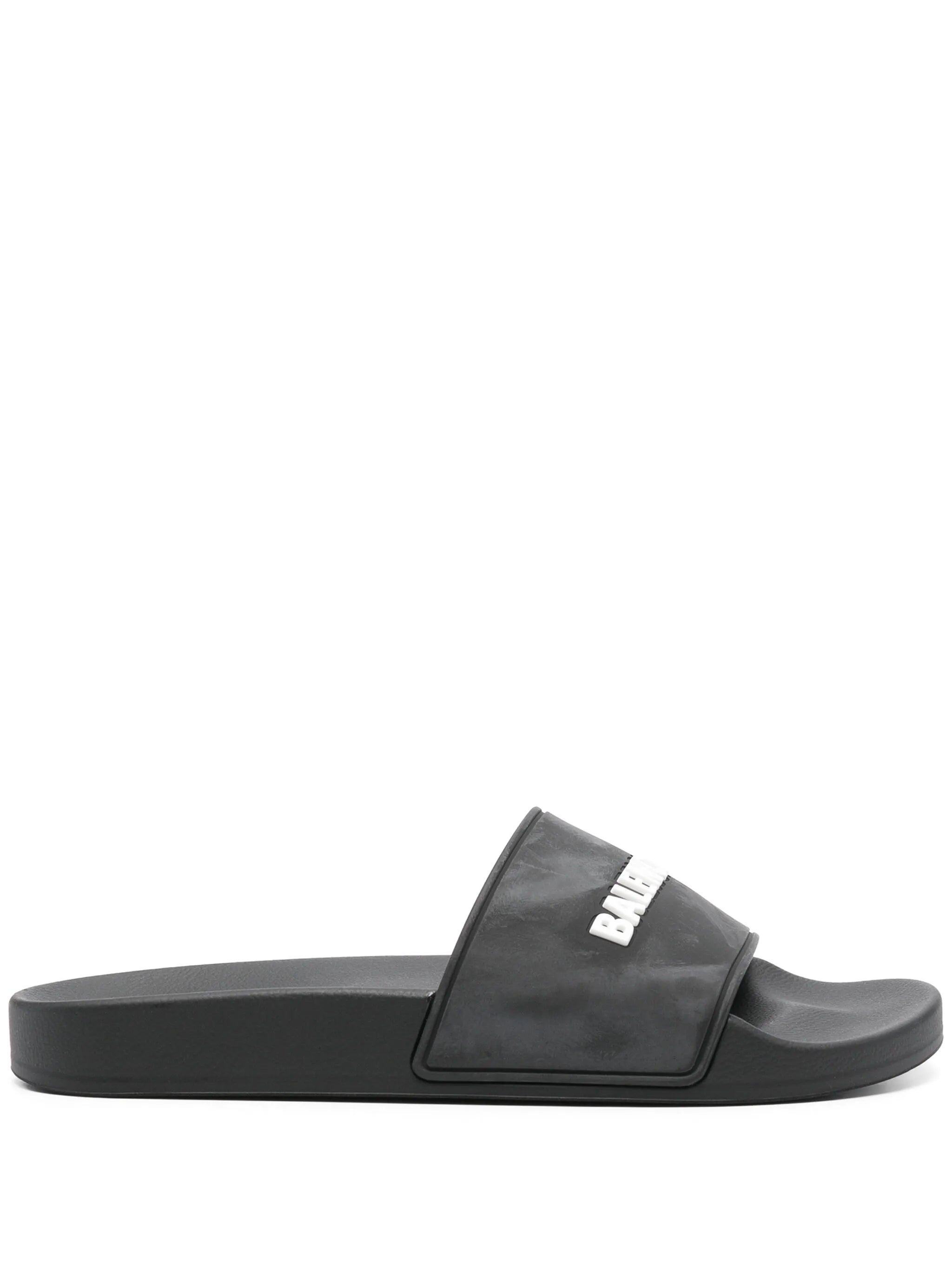 人気♦BALENCIAGA♦ロゴ入りラバースライド BALENCIAGA Logo-Detailed Rubber Slides for Men | MR PORTER