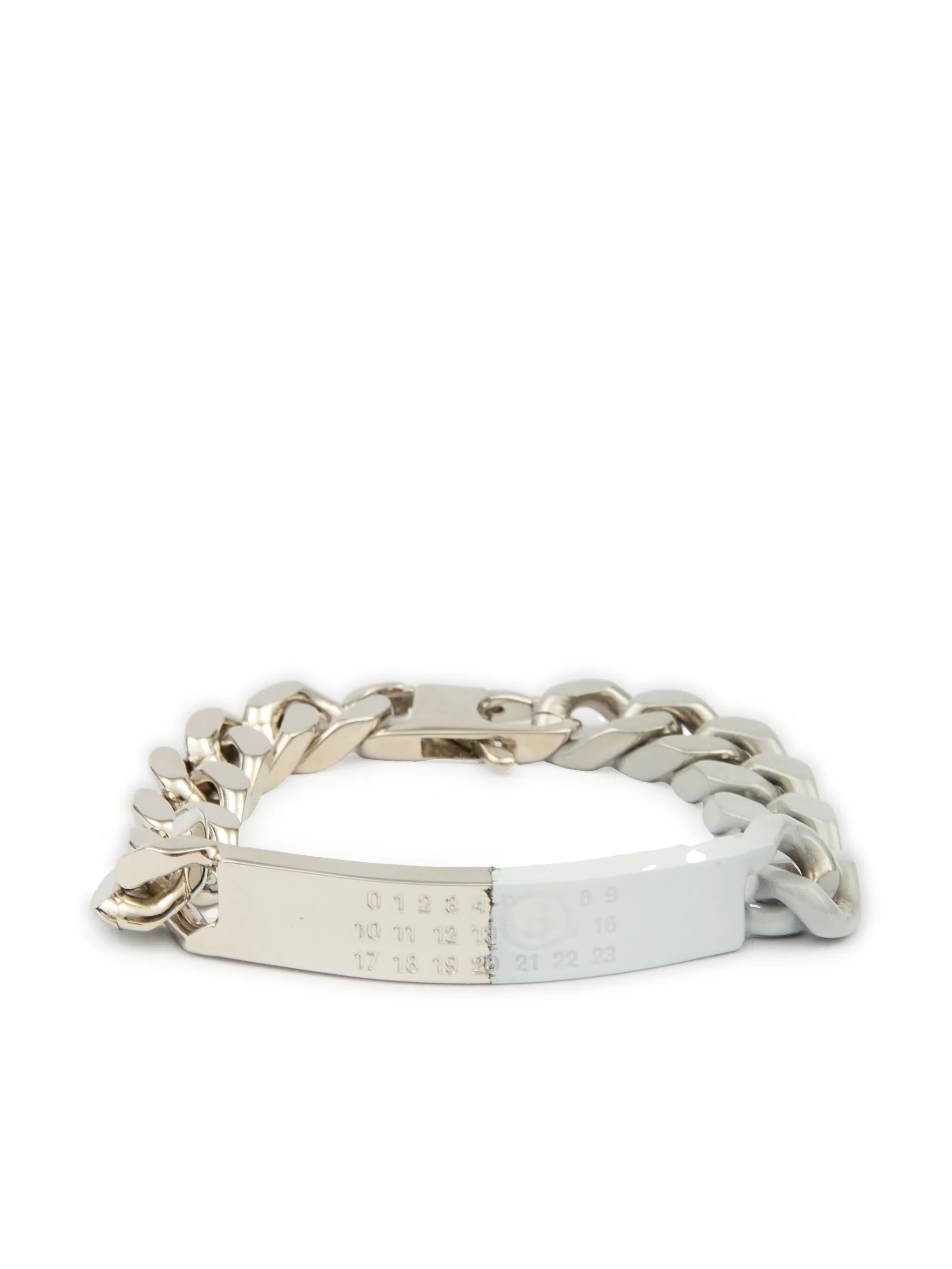 Mm6 Maison Margiela Minimal Logo ID Tag Curb Bracelet | Mm6