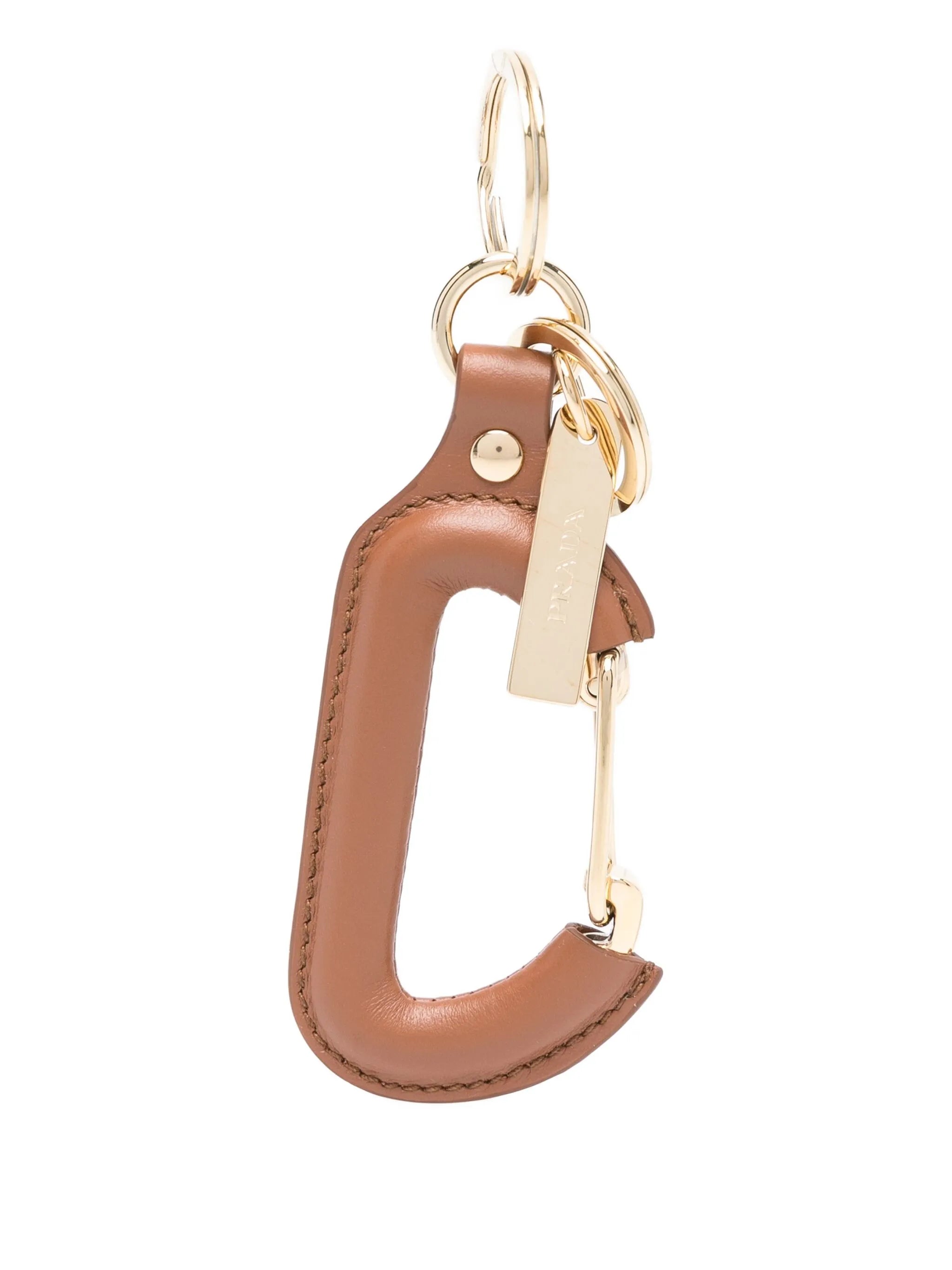 【関税&送料込】Prada Carabiner Keychain In Leather And  Prada Leather Carabiner Keyring | Prada Woman collection