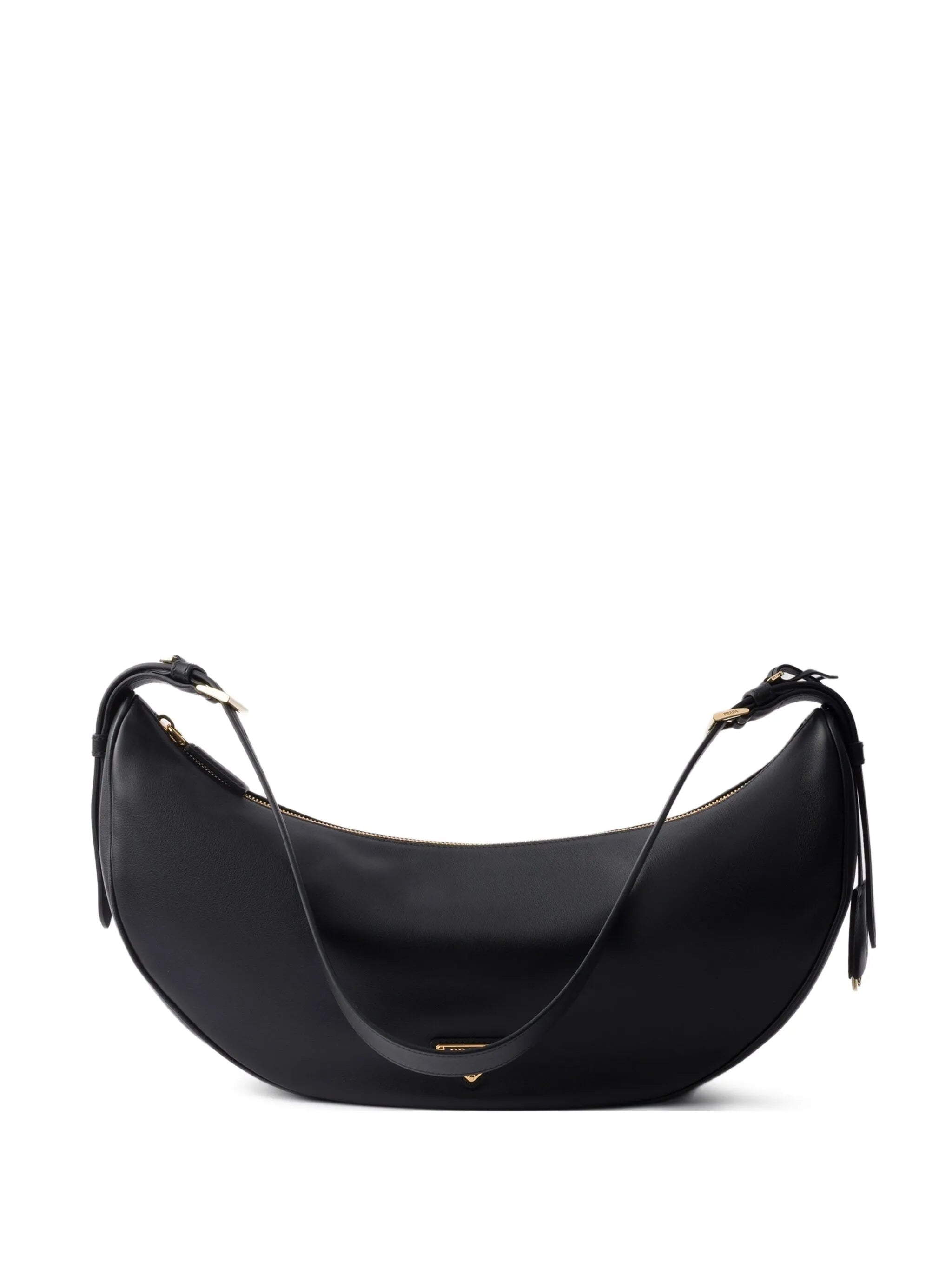 【PRADA】Demi-Lune Large Shoulder Bag Natural Prada Demi-lune Large Leather Shoulder Bag | PRADA