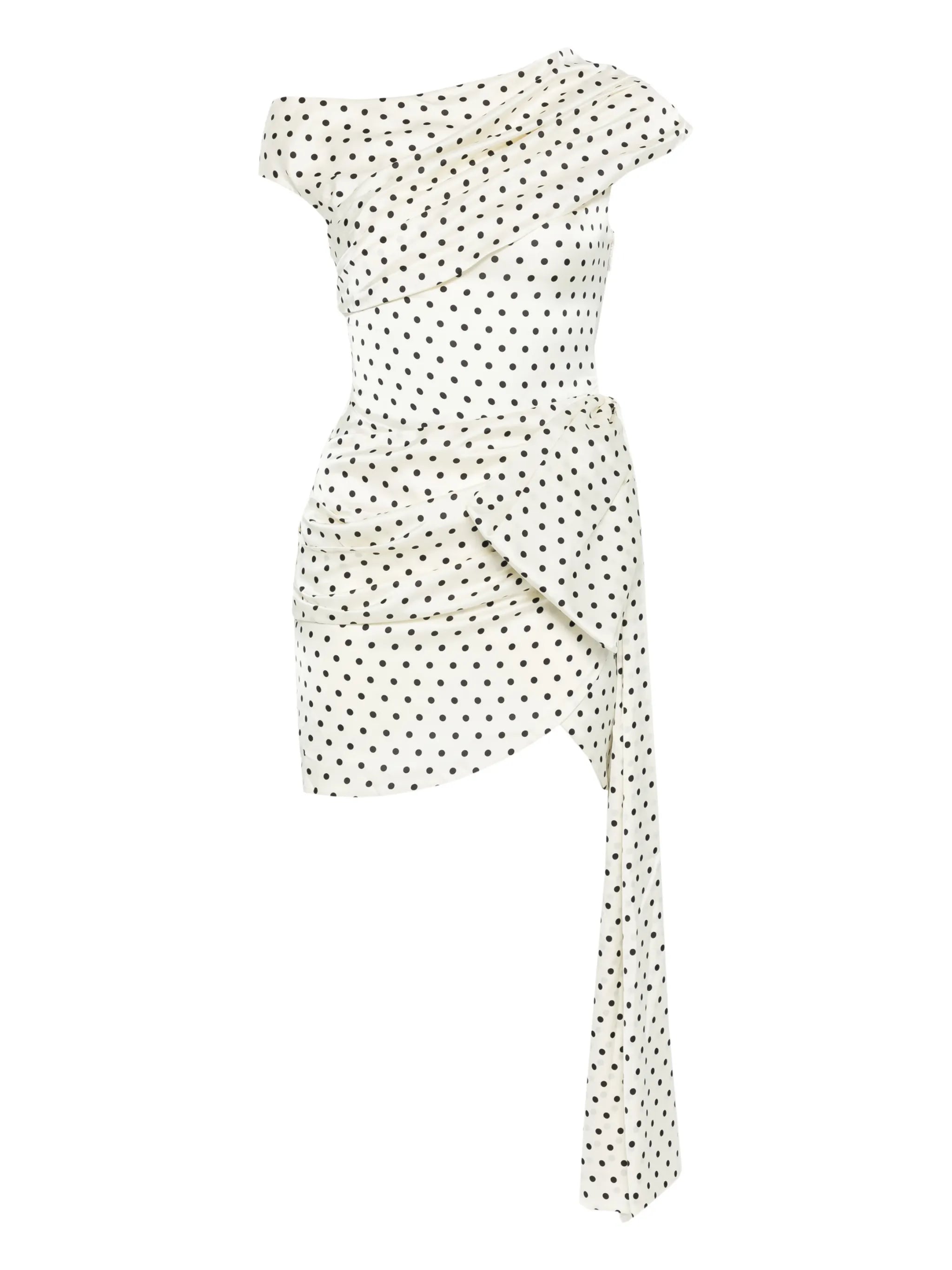 Self-portrait Polka-dot Draped Mini Dress | Self-portrait Woman collection 