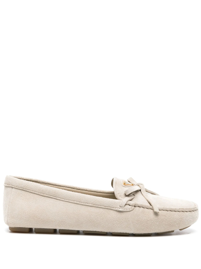 【関税＆送料込み】Prada Enamel Triangle-Logo Suede Loafers Prada Enamel-triangle-logo Suede Loafers | Prada Man