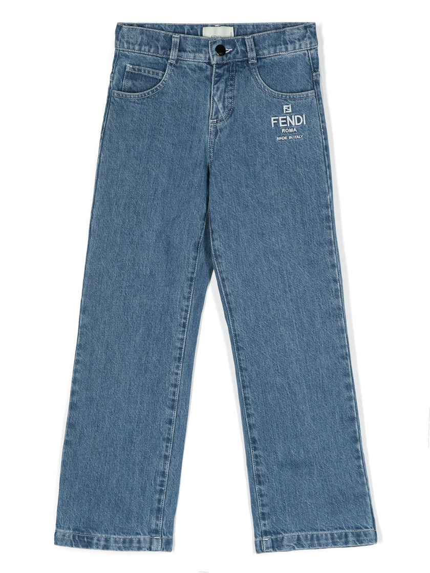 が大特価！ Logo-embroidered Straight-leg collection Kids Fendi | Jeans パンツ