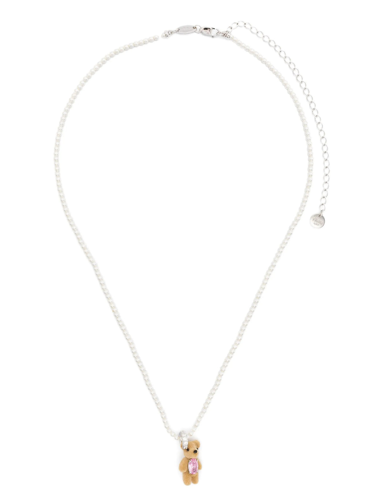 Mini Flocked Bear Necklace