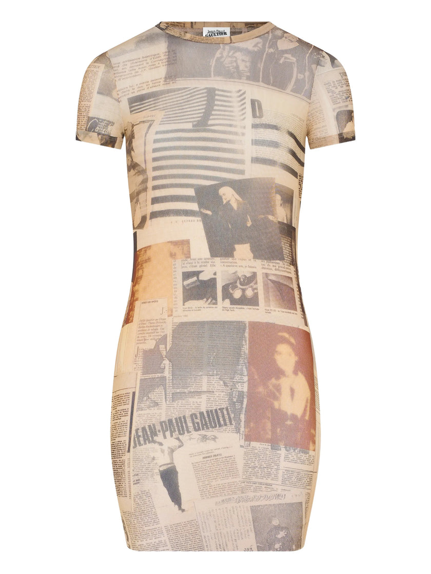 jean paul gaultier mini dress Jean Paul Gaultier Journal-print Mini Dress | Jean Paul Gaultier Woman collection