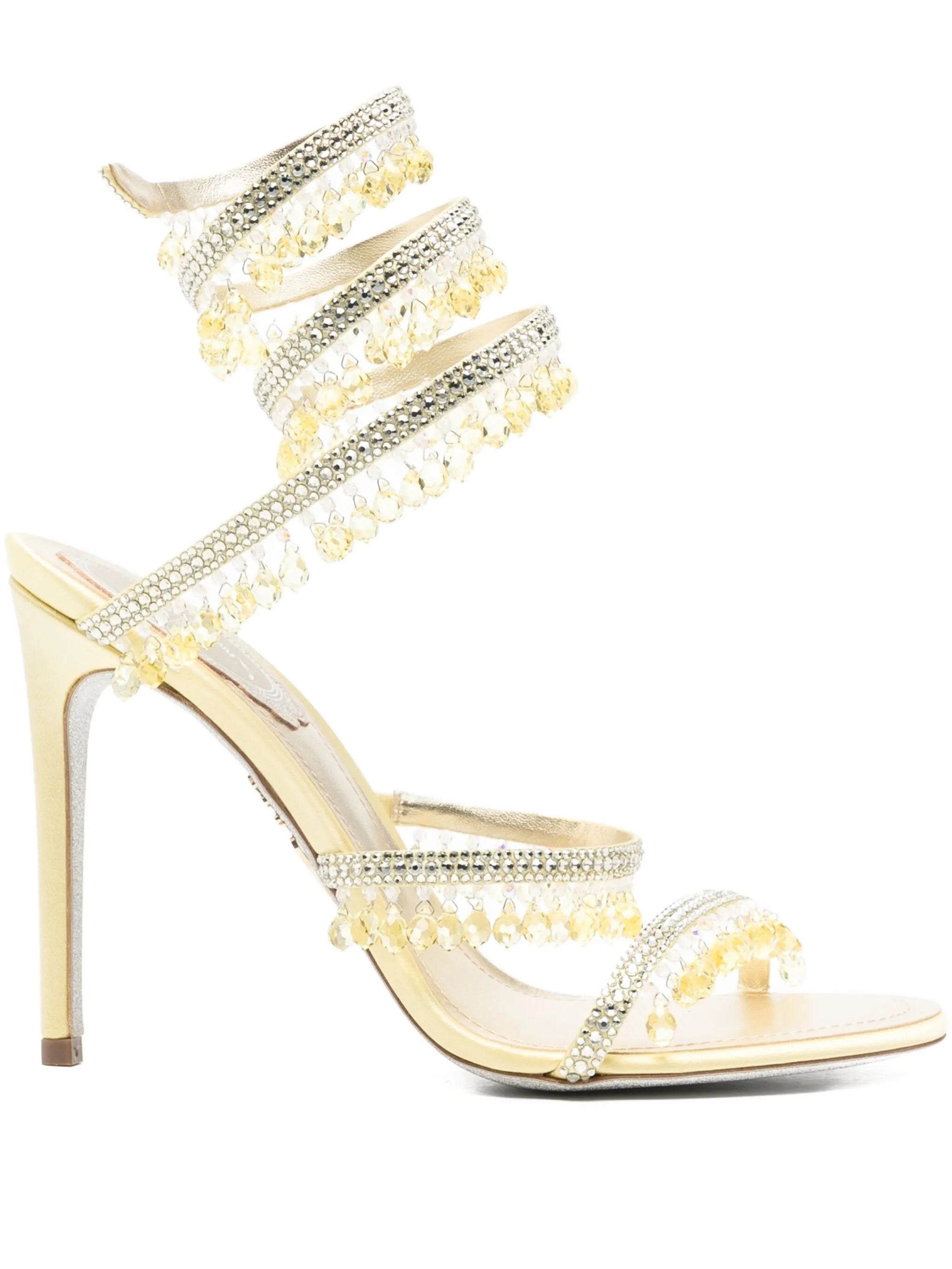 105mm Chandelier Strass Heeled Sandals