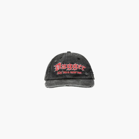 Dagger Distressed Embroidered Baseball Cap Streetwear Hat
