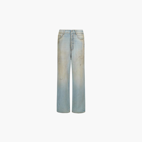 Blue faded baggy jeans by Amiri in relaxed fit denim