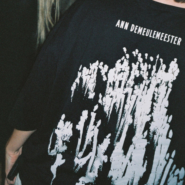 Guest wearing an Ann Demeulemeester T-shirt during the AW25 event at Eraldo Store Jesolo.