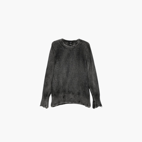 Grey knit sweater with distressed spray effect by Avant Toi
