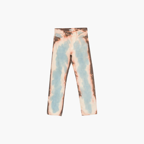 Orange and multicolour tie-dye effect denim jeans by JW Anderson