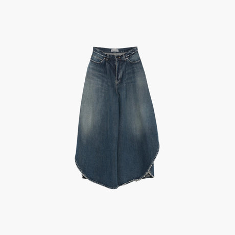 Blue distressed wide-leg jeans by Balenciaga