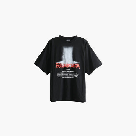 Black graphic print t-shirt by Balenciaga with The Door artwork print