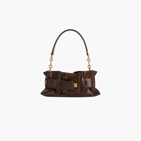 Brown Anthem mini bag in smooth leather by Balmain
