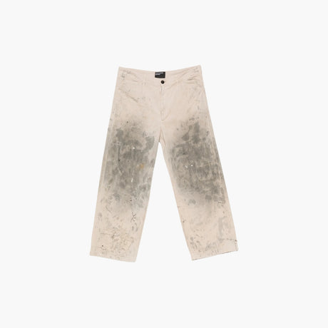 Beige paint splatter distressed jeans by Enfants Riches Déprimés