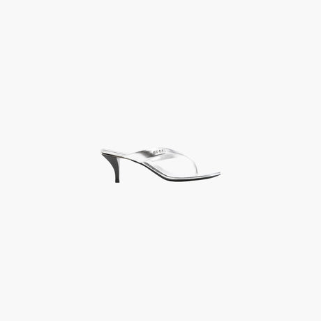 Silver-tone logo thong-strap sandals by Gucci