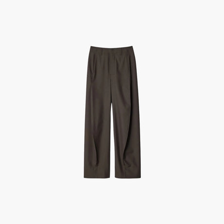 Brown baggy pants in tropical wool blend by Lemaire