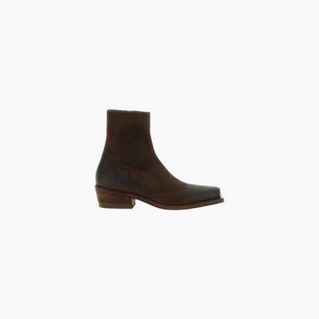 Brown leather burnished Tex ankle boots by Marsèll