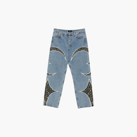 Studded straight-leg jeans by Thug Club for men