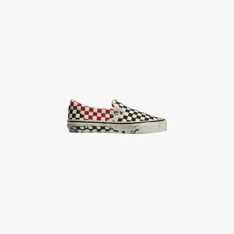 Black, white and red sneakers by Vans X Slam Jam for men