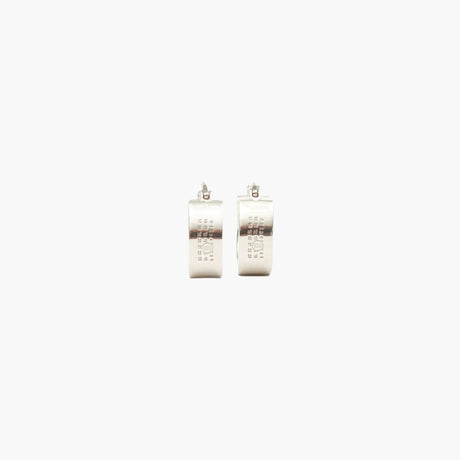 Silver polished hoop earrings by MM6 Maison Margiela