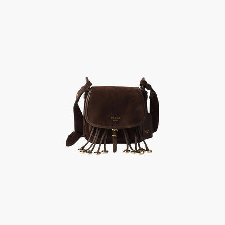 Brown Corsaire suede mini shoulder bag by Prada
