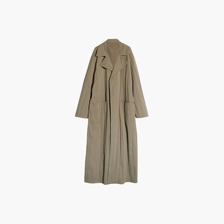 Beige crinkled single-breasted coat with notched lapels by Gucci for women