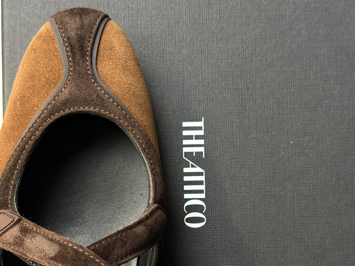 Brown suede ballet flats by The Attico