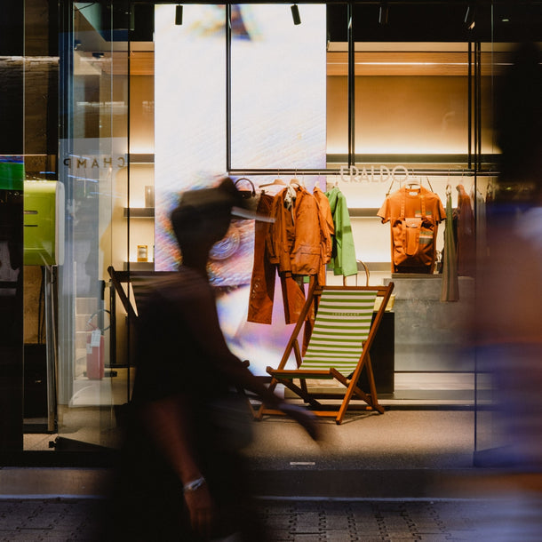 Longchamp Fall Winter 2026 prêt-à-porter collection displayed at Eraldo Store Jesolo during the collection event, featuring the store window and selected garments.