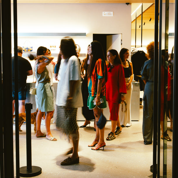 Guests and the Eraldo community gathering inside the store during The Frankie Shop Summer Tour 26 event at Eraldo Store Jesolo